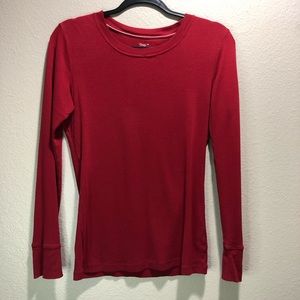 Gap Red Super Soft Long Sleeve Top Size Medium